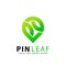 Abstract Pin Mark Leaf Logo Design Premium Stock Vector Illustration