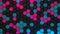 Abstract pink black blue hexagonal background. Embossed Hexagon, honeycomb colorful multicolored Background, light and shadow.