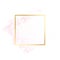 Abstract pink brush grunge with rectangle geometric frame gold color, beauty and fashion background concept