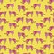 Abstract Pink cheetah pattern on yellow background