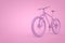 Abstract Pink Clay Style Mountain Bike. 3d Rendering