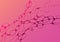 Abstract pink crimson Mother`s Day fluid waves vector background.