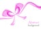 Abstract pink gift bow made of transparent ribbons