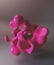 Abstract pink macro cell of organic shape. 3d render, 3d illustration.