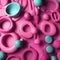 Abstract pink plastic background. Art ballon core. Trendy texture