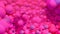 Abstract pink plastic background. Art ballon core. Trendy texture