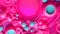 Abstract pink plastic background. Art ballon core. Trendy texture