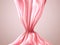 Abstract pink silk or satin. Romantic silky abstract background. Silk fabric luxury cloth with folds. Elegant element