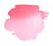 Abstract pink watercolor spot isolated on white background. Colorful aquarelle splash on paper, liquid splatter of paint