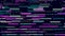 Abstract pixelated retro video game. Motion. Purple lines and dots moving on a black background.