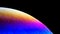 Abstract planet colorful background close up