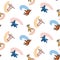 Abstract playful exotic humming bird shape pattern. Seamless modern simple collage style design for retro kids all over