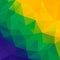 Abstract polygon background. Brazil flag colors.