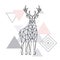 Abstract polygonal deer. Geometric hipster illustration.