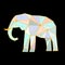 Abstract polygonal elephant