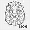 Abstract polygonal Geometric head of a Lion 2  Vector