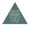 Abstract polygonal lynx head logo.