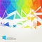 Abstract polygonal rainbow background