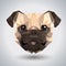 Abstract polygonal tirangle animal pug-dog. Hipster animal