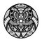 Abstract polynesian ethnic circle tattoo