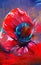 Abstract poppy flower paintings in acryl style