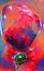 Abstract poppy flower paintings in acryl style