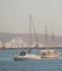 Abstract Portland harbour landscape scene Weymouth Dorset England