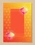 Abstract Poster with Bright Luminous Pink Diamons