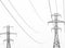 Abstract Of Power Lines in Black and White