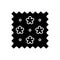 Abstract print pattern on fabric black glyph icon