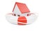 Abstract private house inside of lifebuoy concept