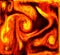 Abstract psychedelic neon fiery orange swirls 2
