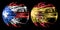 Abstract Puerto Rico, Puerto Rican, Spain, Spanish sparkling flags, sport ball game concept isolated on black background