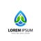 Abstract Pure Leaf Drops Logo Design Template Vector Premium