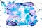 Abstract purple blue background. Multi-color brush strokes and paint spots on white paper