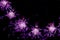 Abstract purple clusters in the form of bundles .Big data. Cyber or technology background. Neon flare. 3D rendering