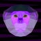 Abstract purple colored polygonal geometric red-shanked douc langur portrait for use in design