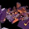 Abstract purple debris with an orange back light