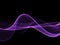Abstract purple flowing neon wave at black background stock