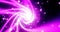 Abstract purple futuristic tunnel from a grid of particles lines glowing bright shiny neon digital magical energy on a dark