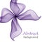 Abstract purple gift bow made of transparent ribbons