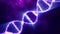 Abstract purple glowing energy spiral dna scientific futuristic high tech background. Video 4k, motion design