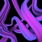 Abstract purple gradients tangled cords. Violet fibers network. Elegantly twisted line or pipe. 3d render