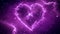 Abstract Purple Shine Fractal Heart Shape Of Nebula Clouds In Starry Outer Space