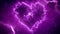 Abstract Purple Shine Motion View Of Fractal Heart Shape Of Nebula Clouds In Starry Outer Space