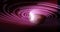 Abstract purple space planet with a round asteroid belt ring hi-tech on the background of stars in open space