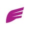 Abstract purple wing icon, simple style