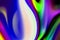 Abstract rainbow blue and purple distorted chromatic wave rainbow light dreamy effect overlay fluids dynamic pattern on colorful