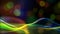 Abstract rainbow color or hologram color digital particles wave with bokeh flow background