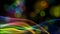 Abstract rainbow color or hologram color digital particles wave with bokeh flow motion background